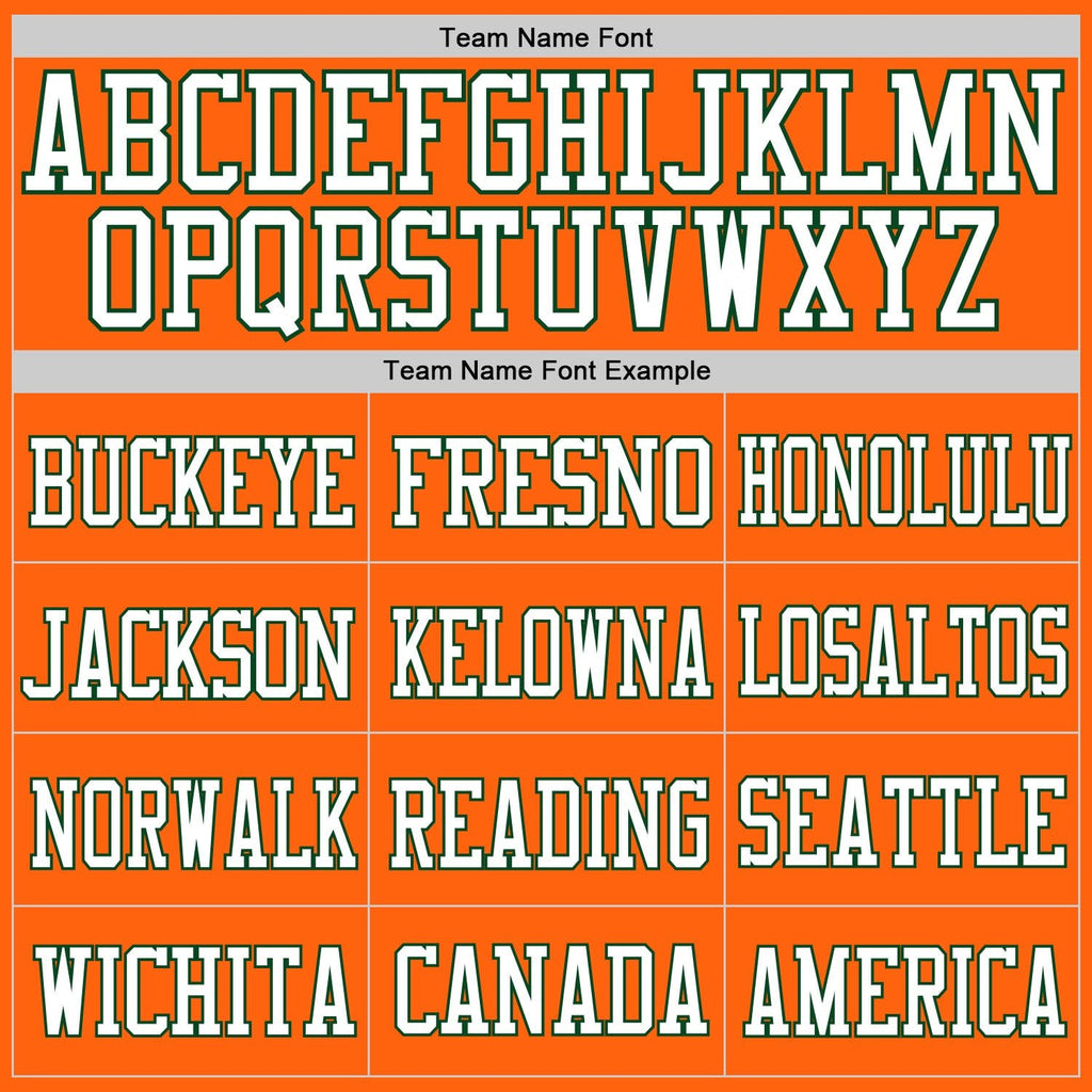 Custom Orange White-Green Mesh Authentic Football Jersey photo 1