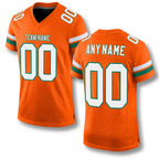 Custom Orange White-Kelly Green Mesh Authentic Football Jersey