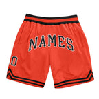 Custom Orange Black-White Authentic Throwback Basketball Shorts photo 1