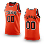 Custom Orange Black-White Authentic Throwback Basketball Jersey