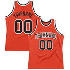 Custom Orange Black-White Authentic Throwback Basketball Jersey photo 1