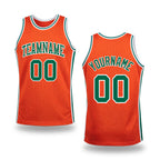 Custom Orange Kelly Green-White Authentic Throwback Basketball Jersey