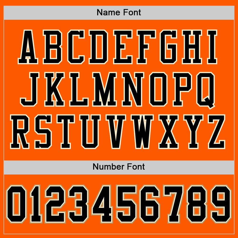 Custom Orange Black-Old Gold Mesh Authentic Throwback Football Jersey photo 3