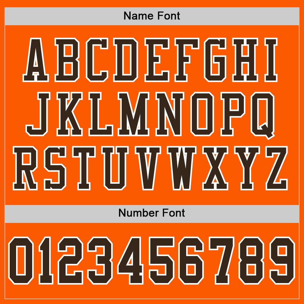 Custom Orange Brown-White Mesh Authentic Throwback Football Jersey photo 3