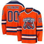 Custom Orange Navy-White Hockey Jersey photo 1