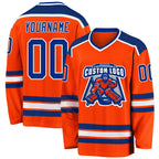 Custom Orange Royal-White Hockey Jersey photo 1