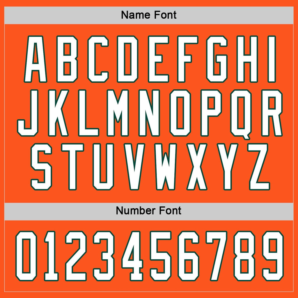 Custom Orange White-Green Hockey Jersey photo 3