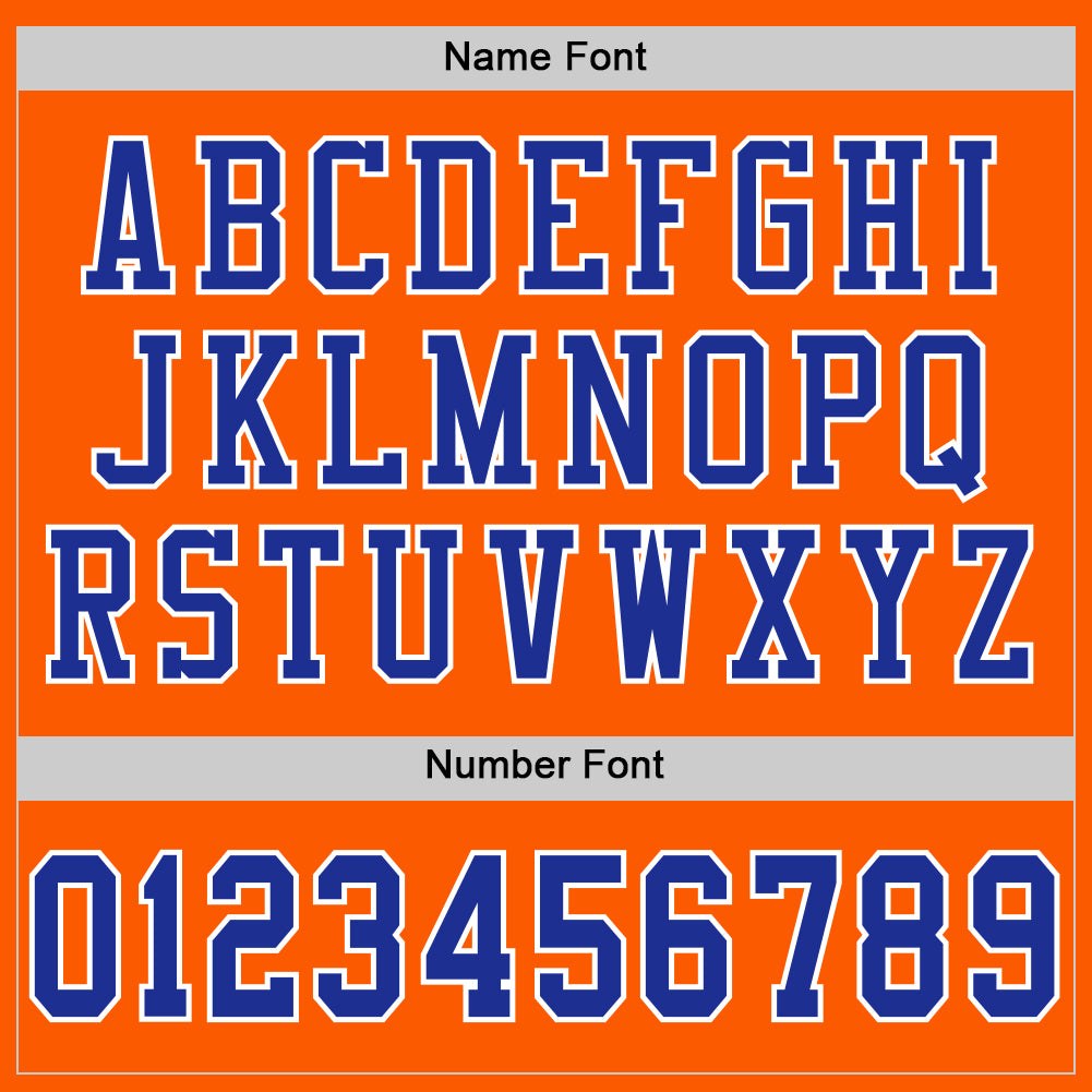 Custom Orange Royal-White Mesh Authentic Football Jersey photo 3