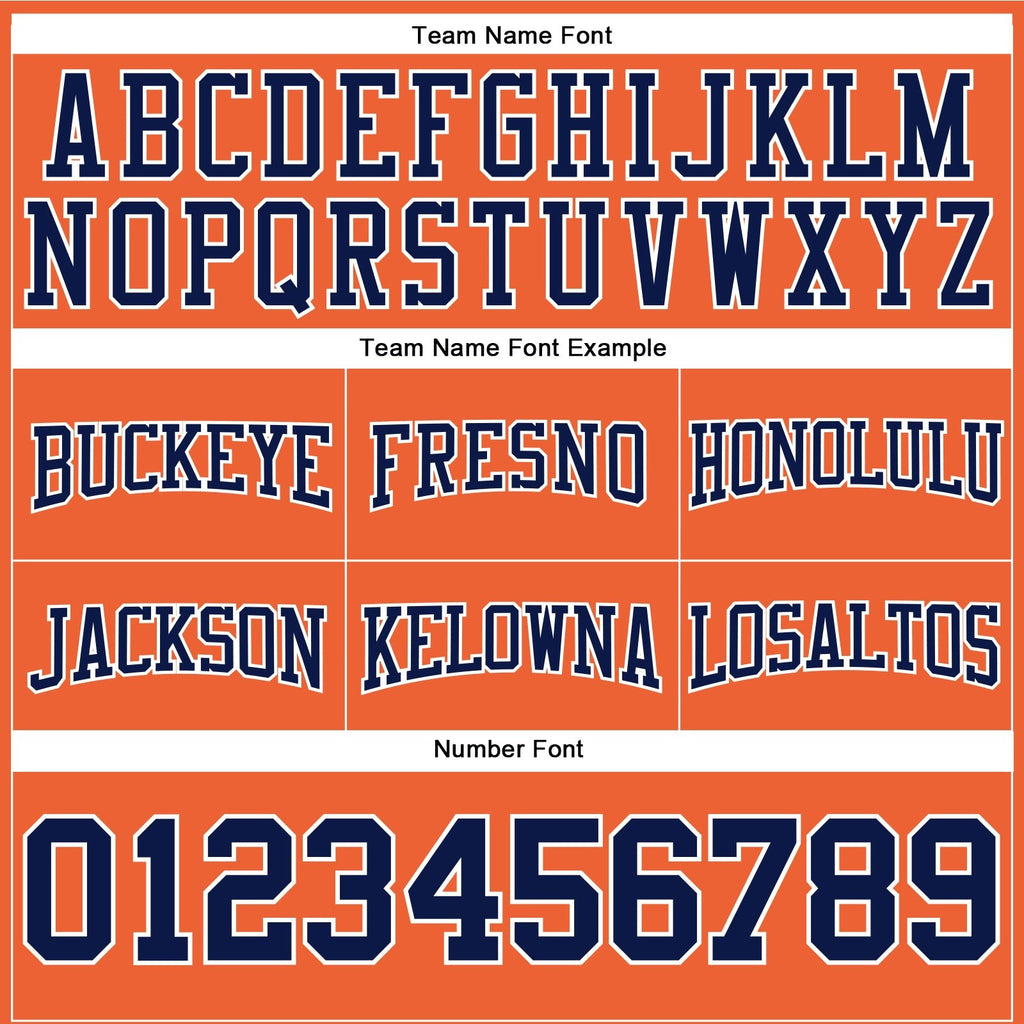 Custom Stitched Orange Navy-White Football Pullover Sweatshirt Hoodie photo 2