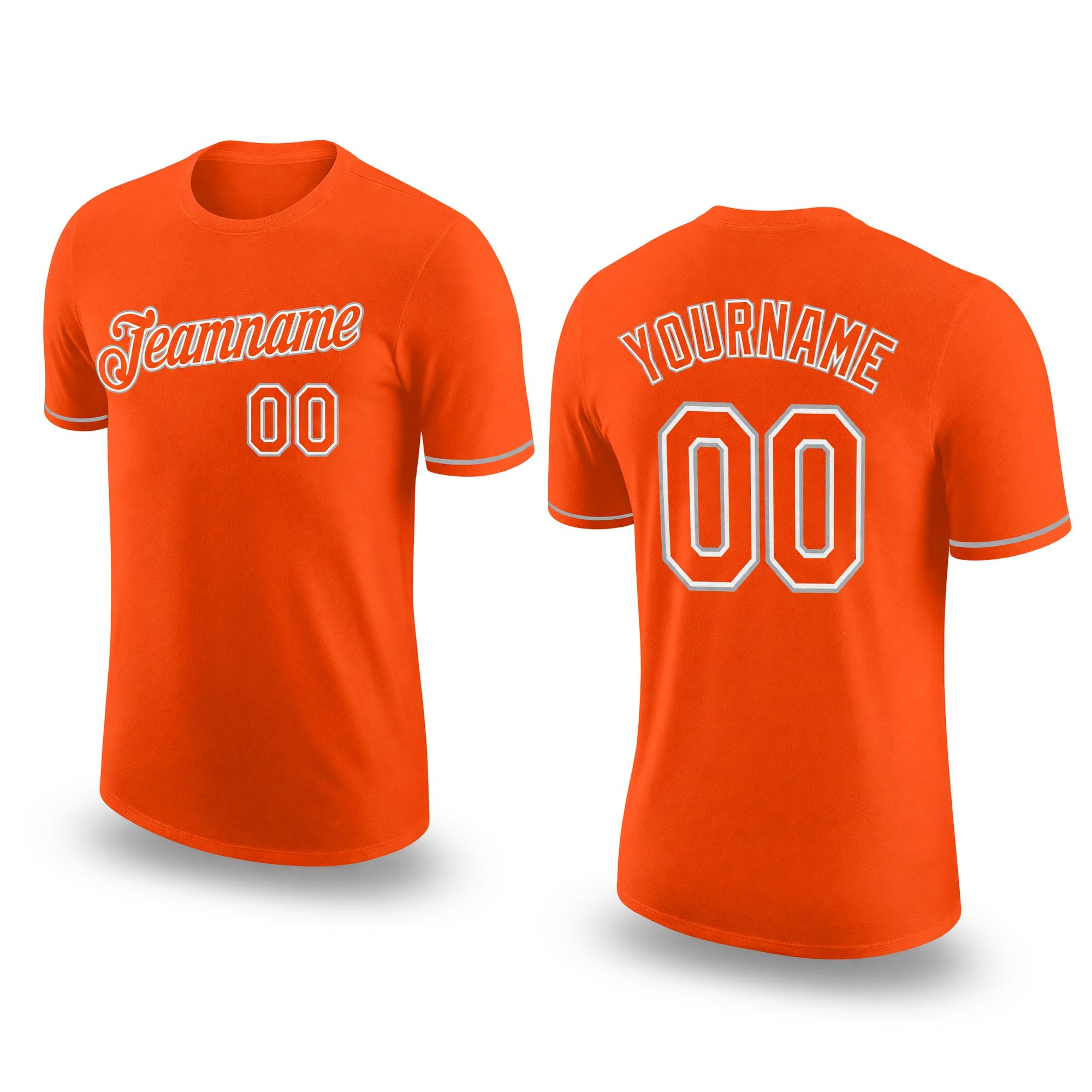 Custom Orange Orange-Gray Performance T-Shirt