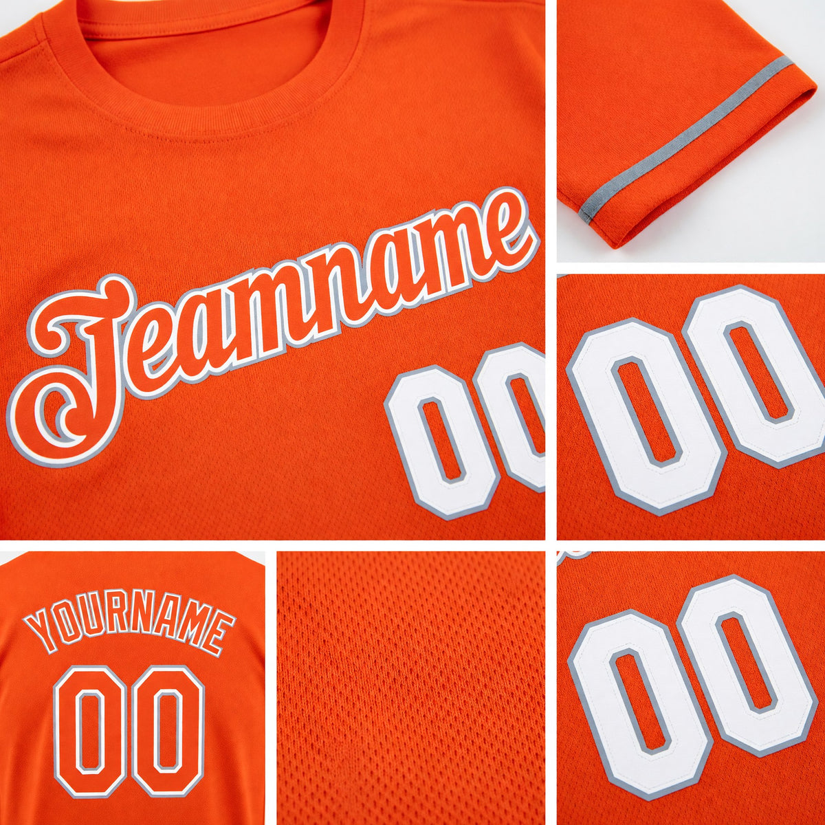 Custom Orange Orange-Gray Performance T-Shirt detail