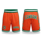Custom Orange Kelly Green-White Authentic Throwback Basketball Shorts