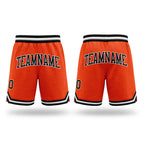 Custom Orange Black-White Authentic Throwback Basketball Shorts