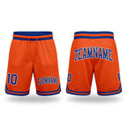 Custom Orange Royal-White Authentic Throwback Basketball Shorts