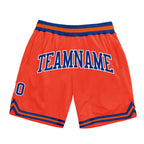 Custom Orange Royal-White Authentic Throwback Basketball Shorts photo 1