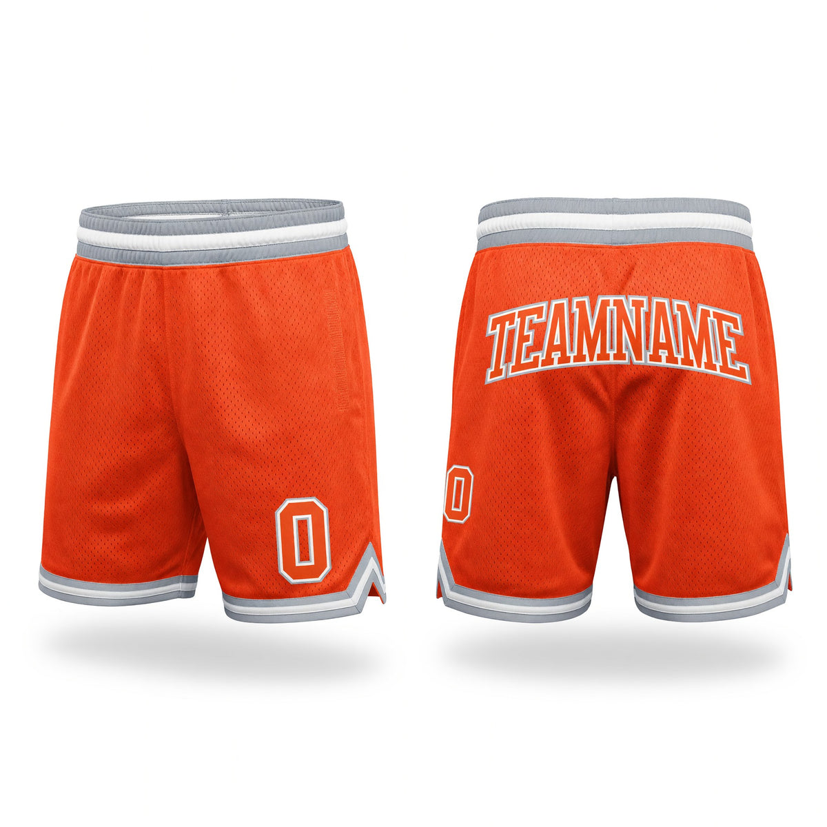 Custom Orange Orange-Gray Authentic Throwback Basketball Shorts
