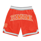 Custom Orange Orange-Gray Authentic Throwback Basketball Shorts photo 1