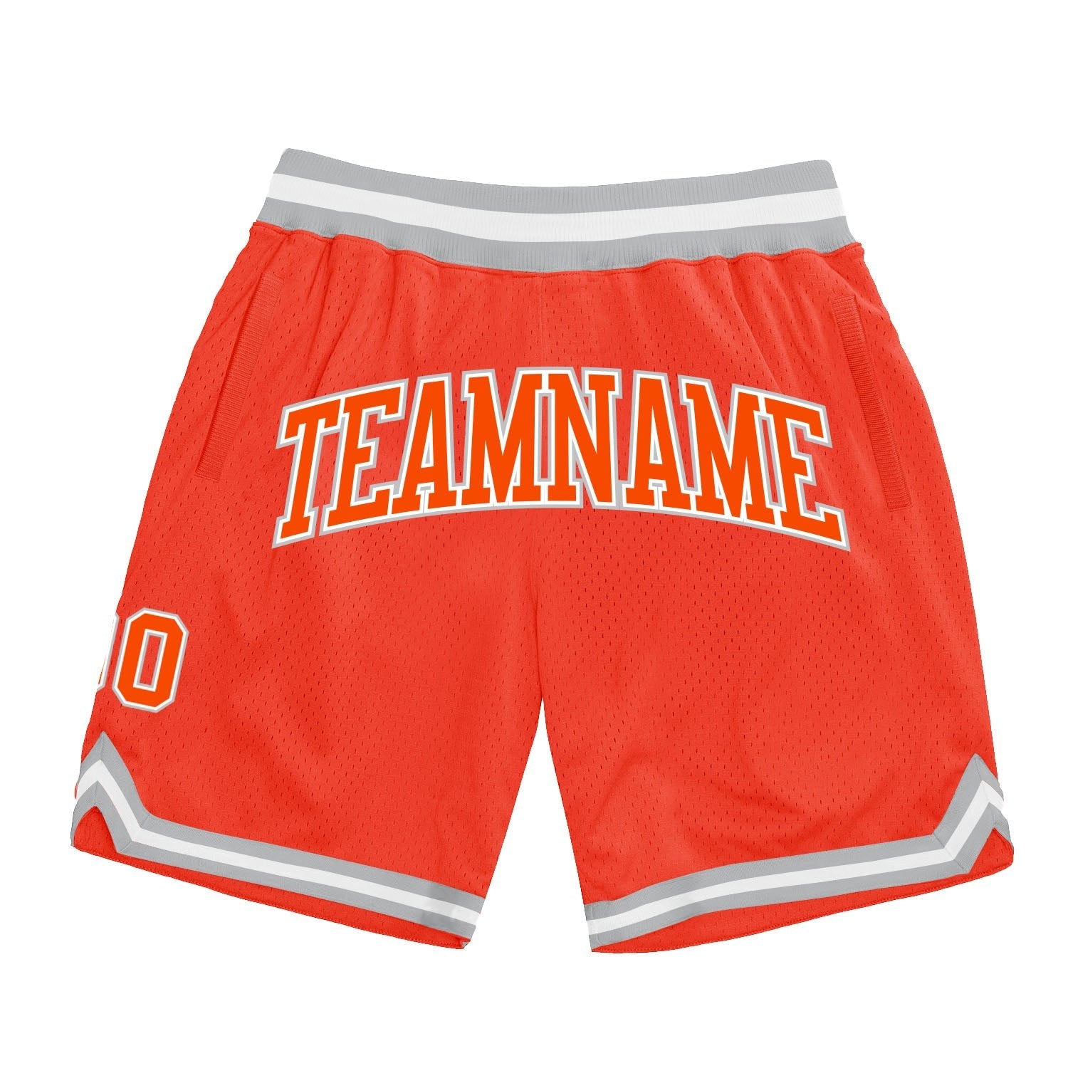 Custom Orange Orange-Gray Authentic Throwback Basketball Shorts photo 1