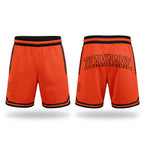 Custom Orange Orange-Black Authentic Throwback Basketball Shorts