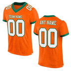 Custom Orange White-Kelly Green Mesh Authentic Football Jersey