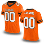 Custom Orange White-Black Mesh Authentic Football Jersey