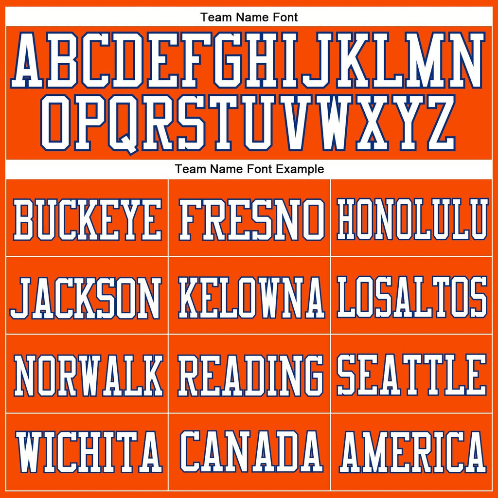 Custom Orange White-Royal Mesh Authentic Football Jersey photo 2