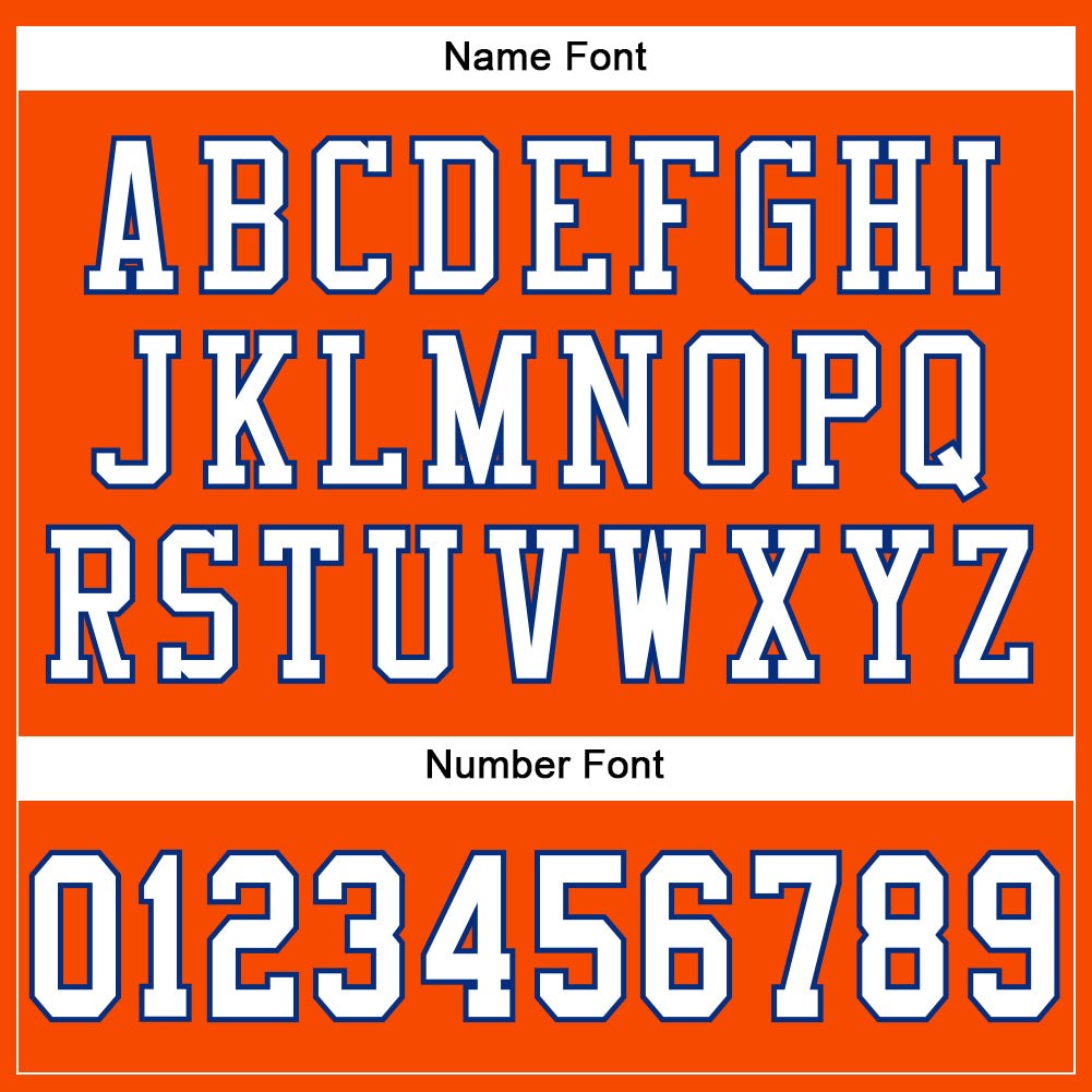Custom Orange White-Royal Mesh Authentic Football Jersey photo 3