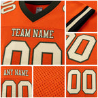 Custom Orange Cream-Olive Mesh Authentic Football Jersey detail