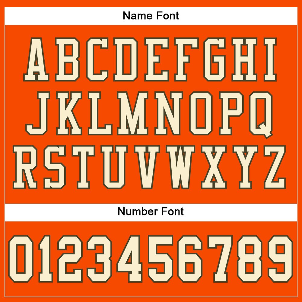 Custom Orange Cream-Olive Mesh Authentic Football Jersey photo 2