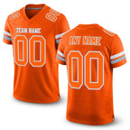 Custom Orange White-Gray Mesh Authentic Football Jersey
