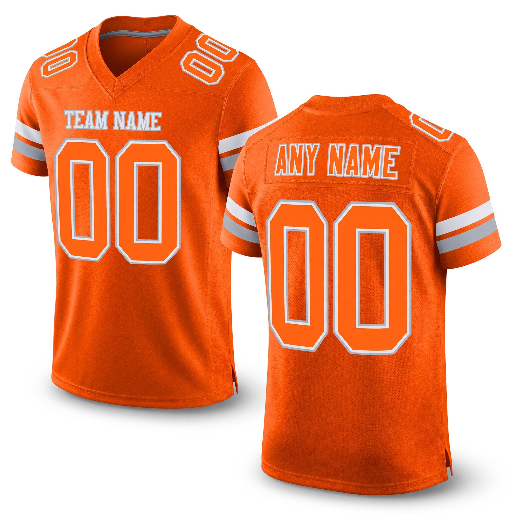 Custom Orange White-Gray Mesh Authentic Football Jersey