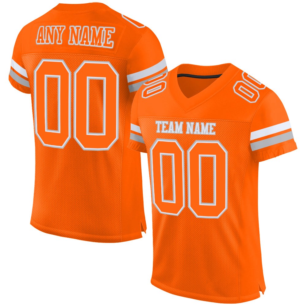 build white orange football orange jersey authentic mesh orange0365