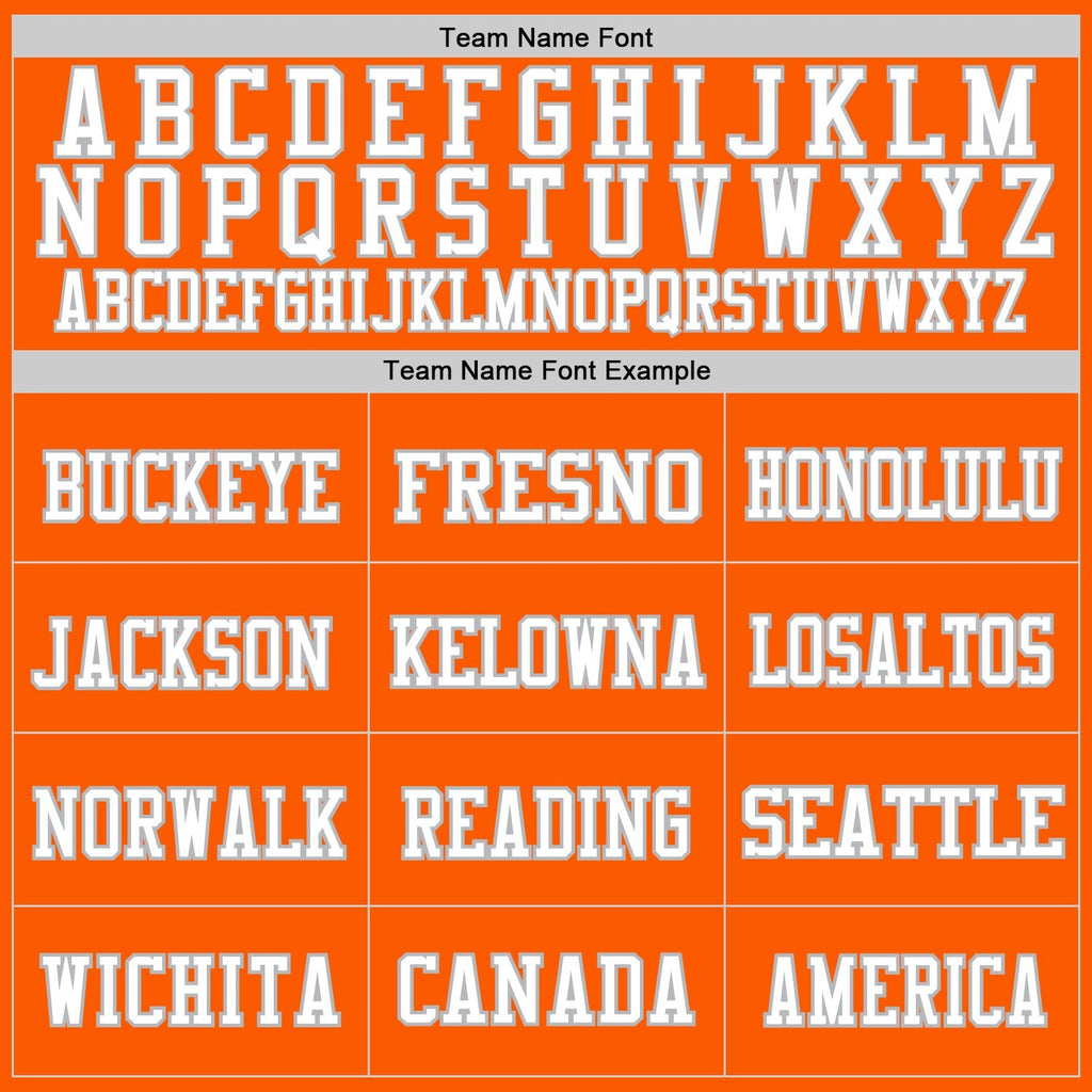 Custom Orange White-Gray Mesh Authentic Football Jersey photo 1
