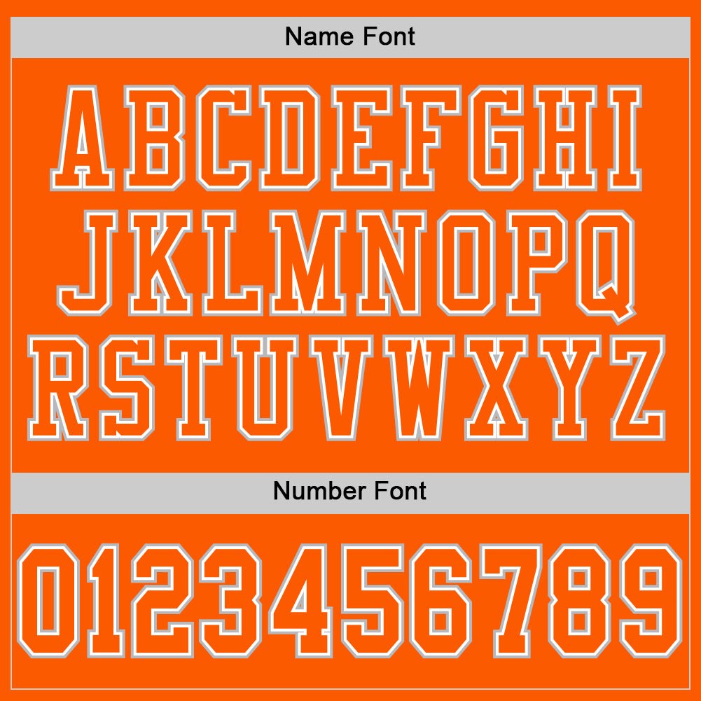 Custom Orange White-Gray Mesh Authentic Football Jersey photo 2
