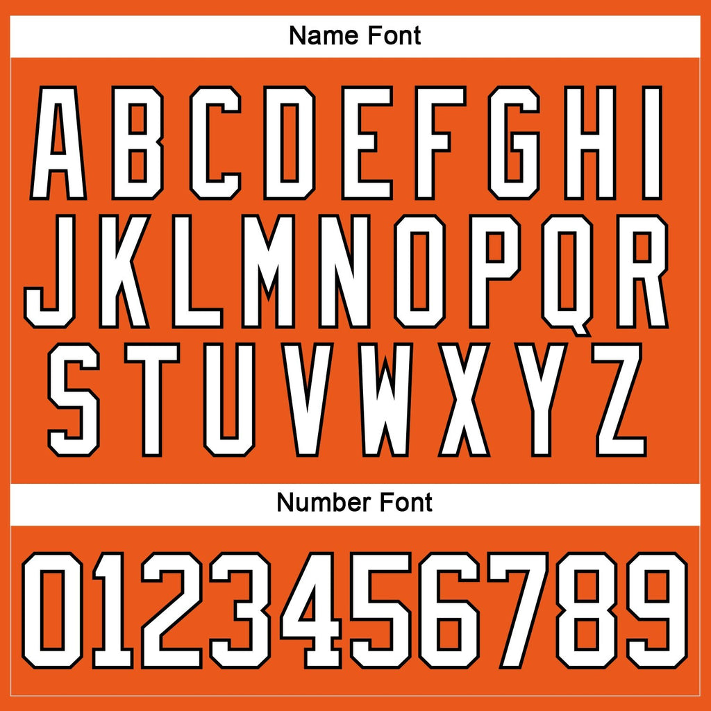 Custom Orange White-Black Hockey Lace Neck Jersey photo 4