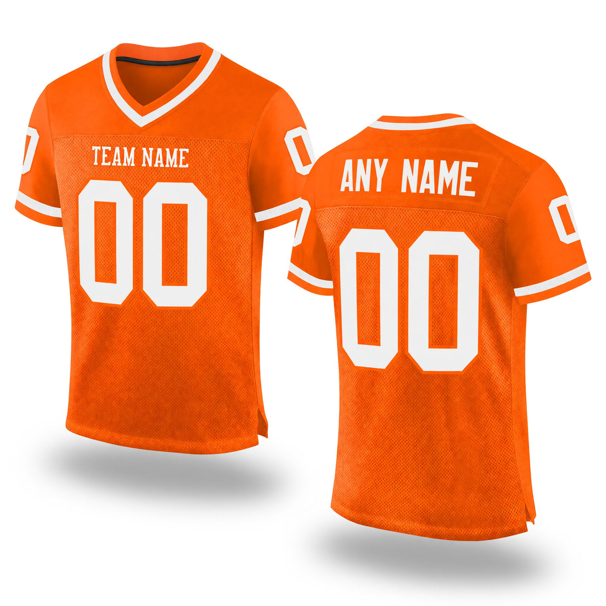 Custom Orange White Mesh Authentic Throwback Football Jersey