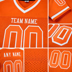 Custom Orange White Mesh Authentic Throwback Football Jersey detail