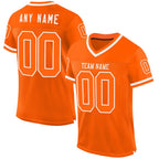 Custom Orange White Mesh Authentic Throwback Football Jersey photo 1