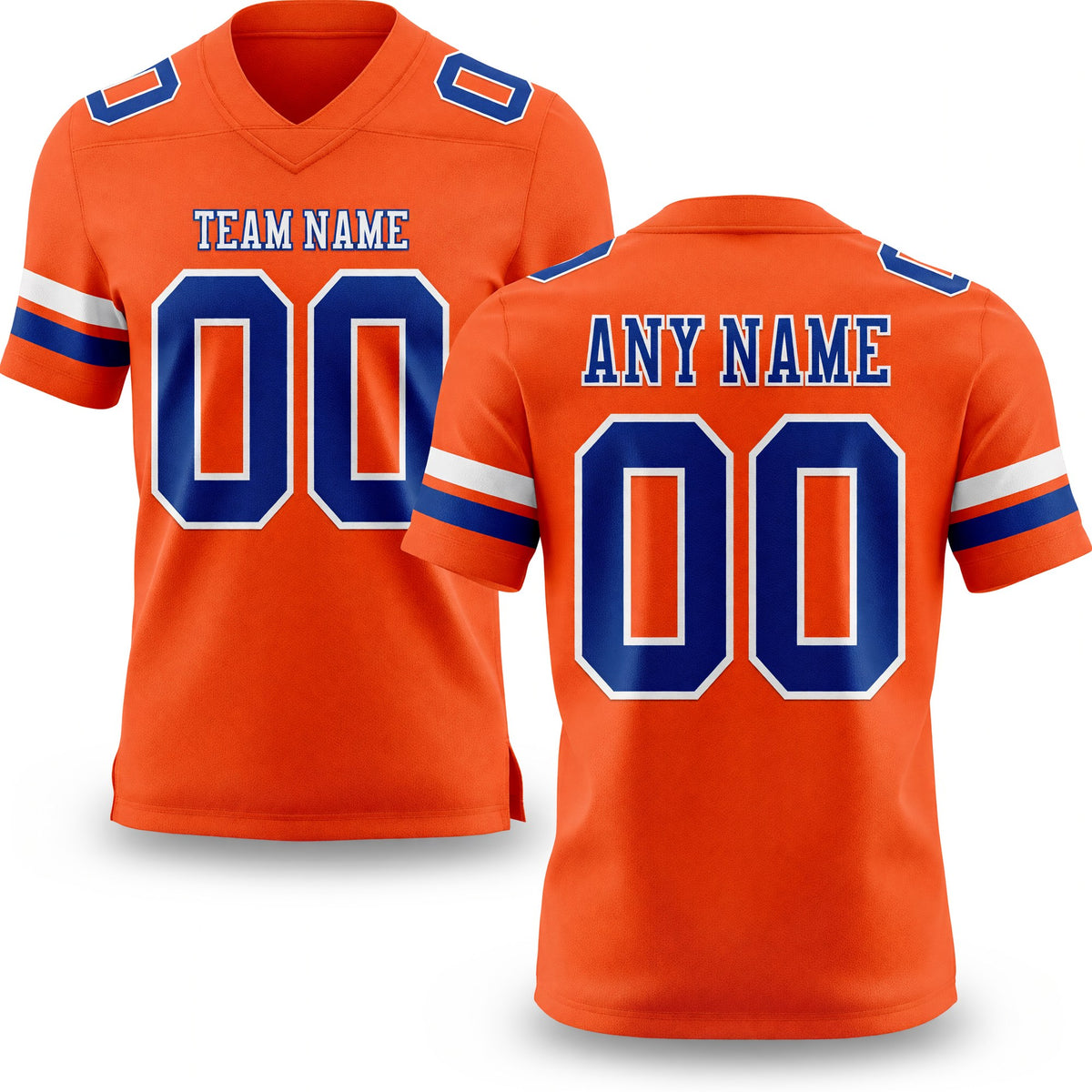 Custom Orange Royal-White Authentic Football Jersey