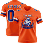 Custom Orange Royal-White Authentic Football Jersey photo 2