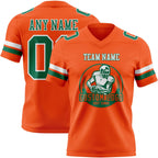 Custom Orange Kelly Green-White Authentic Football Jersey photo 2