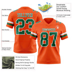 Custom Orange Kelly Green-White Authentic Football Jersey photo 3