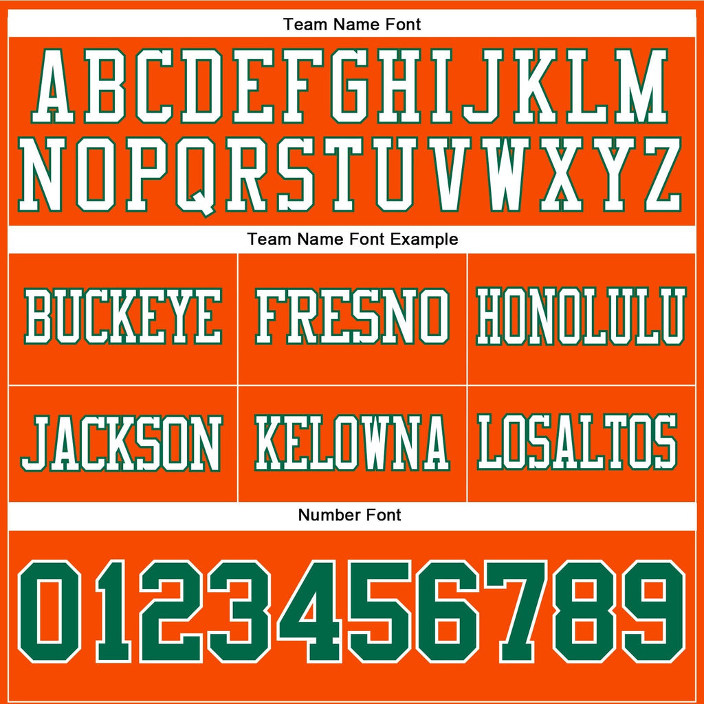 Custom Orange Kelly Green-White Authentic Football Jersey photo 4