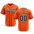 Custom Stitched Orange Black-White Baseball Pullover Sweatshirt Hoodie