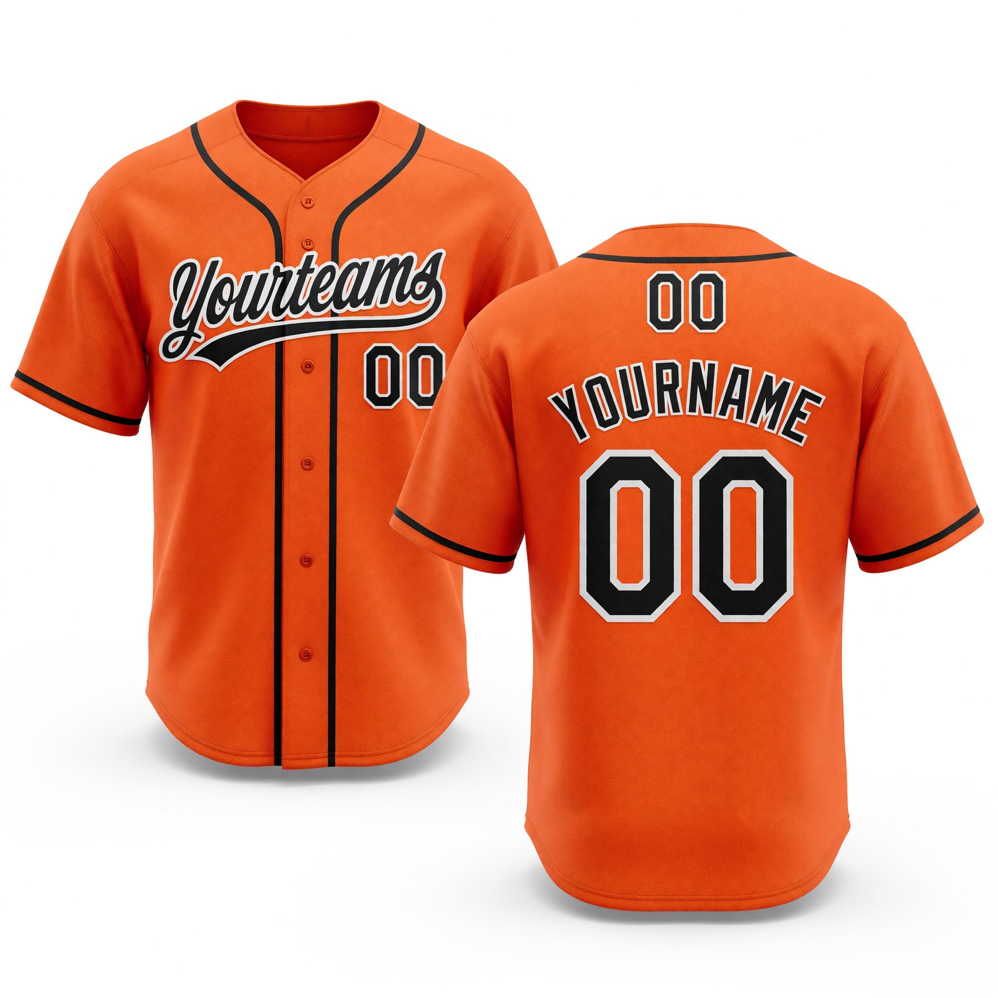 Custom Stitched Orange Black-White Baseball Pullover Sweatshirt Hoodie