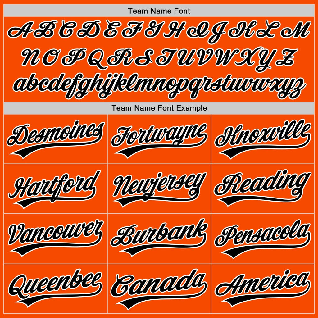 Custom Stitched Orange Black-White Baseball Pullover Sweatshirt Hoodie photo 3