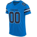 Custom Panther Blue Navy-White Mesh Authentic Football Jersey photo 2
