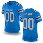 Custom Panther Blue Light Gray-Black Mesh Authentic Football Jersey