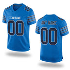 Custom Panther Blue Navy-White Mesh Authentic Football Jersey