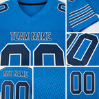 Custom Panther Blue Navy-White Mesh Authentic Football Jersey detail